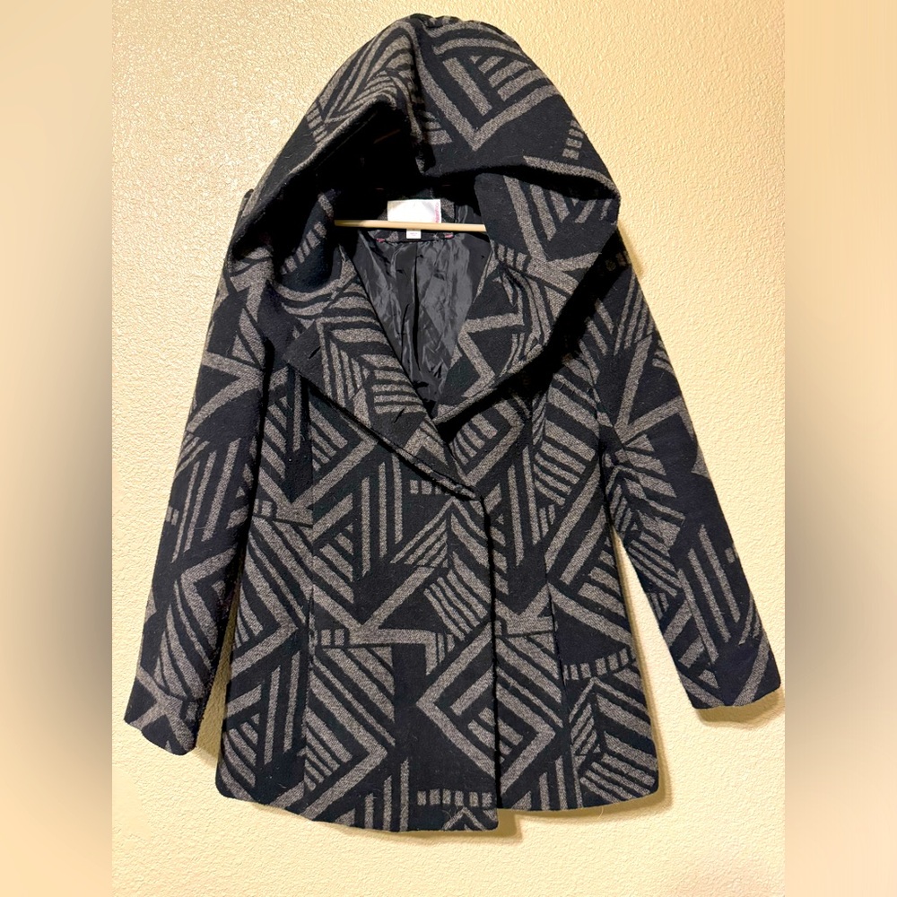 Aztec Hooded Pea Coat Women’s Medium